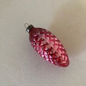 Vintage Christmas Ornament Pink Pinecone 4 Inches